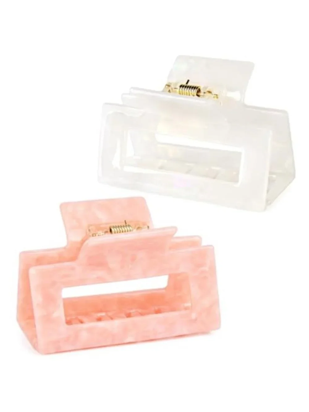 Small Hair Claw Clips Medium Acetate Square Hair Clips Tortoise Shell Cute